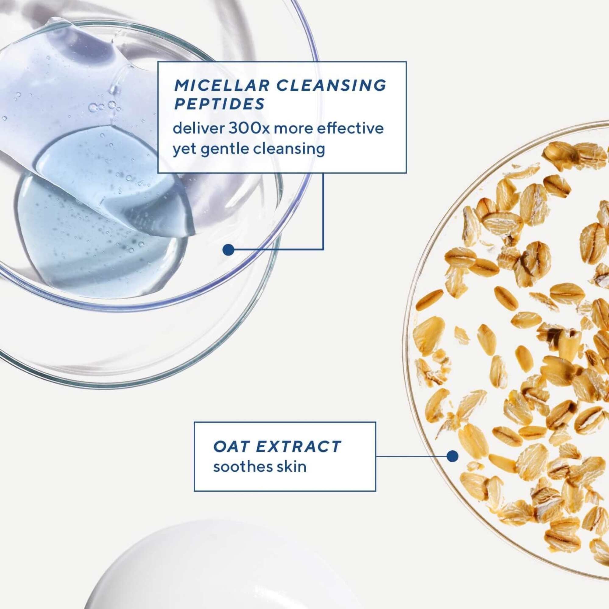 Nettoyant apaisant à l'avoine et aux peptides